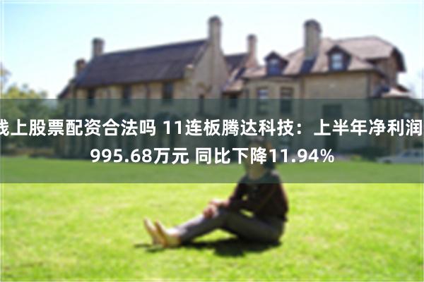 线上股票配资合法吗 11连板腾达科技：上半年净利润3995.68万元 同比下降11.94%