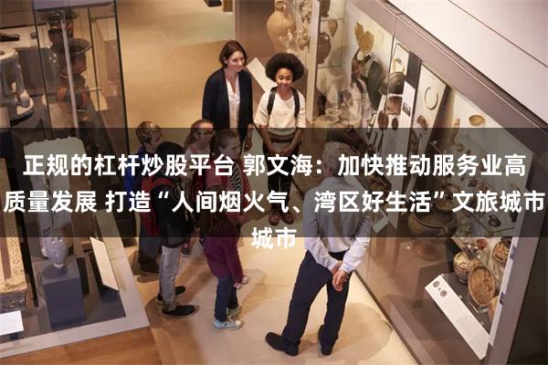 正规的杠杆炒股平台 郭文海：加快推动服务业高质量发展 打造“人间烟火气、湾区好生活”文旅城市